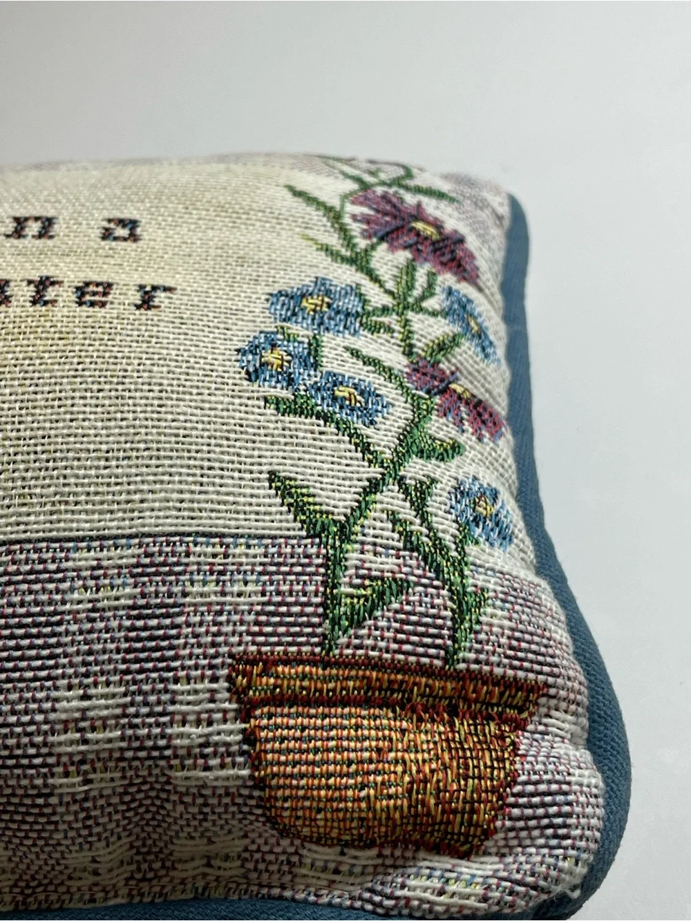 Vintage Mother & Daughter Tapestry Throw Pillow 12x9